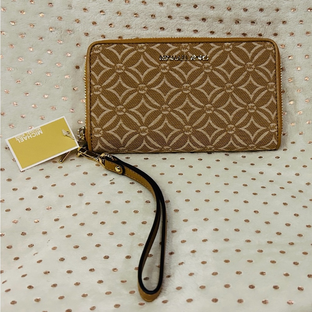Michael Kors Brown Wallet with Geometric Pattern